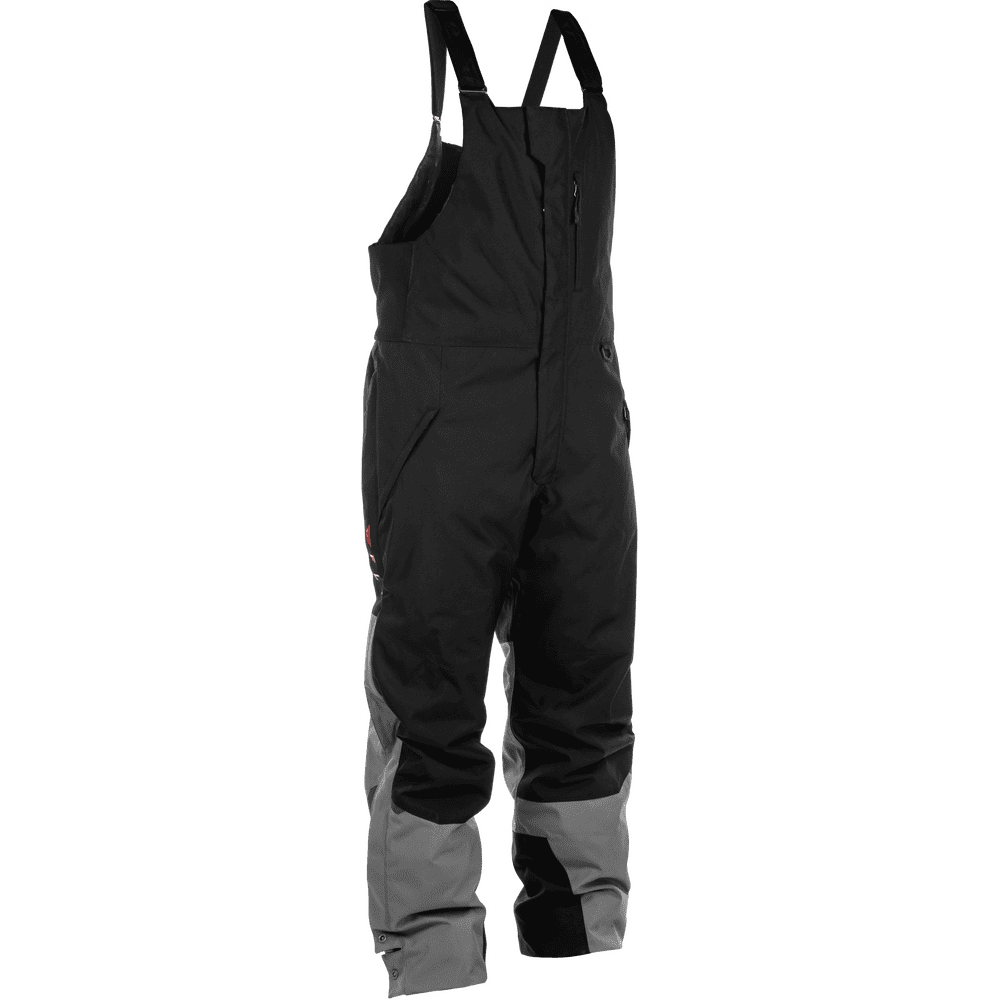 1. FLY Racing Outpost Float Bib black and gray front view