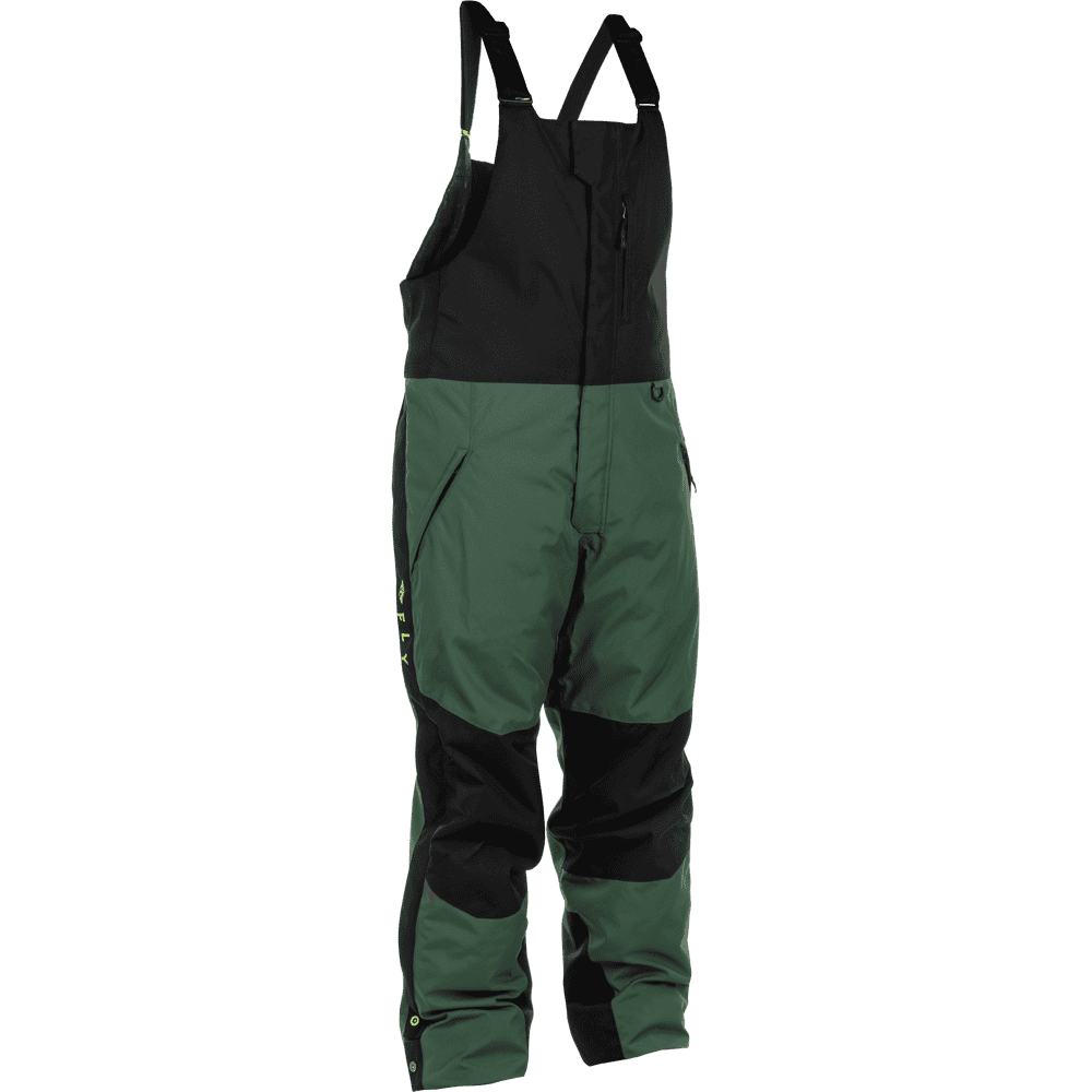 FLY Racing Outpost Float Bib black and green front view