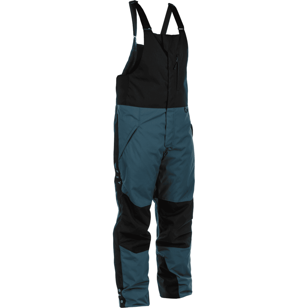 FLY Racing Outpost Float Bib black and blue front view