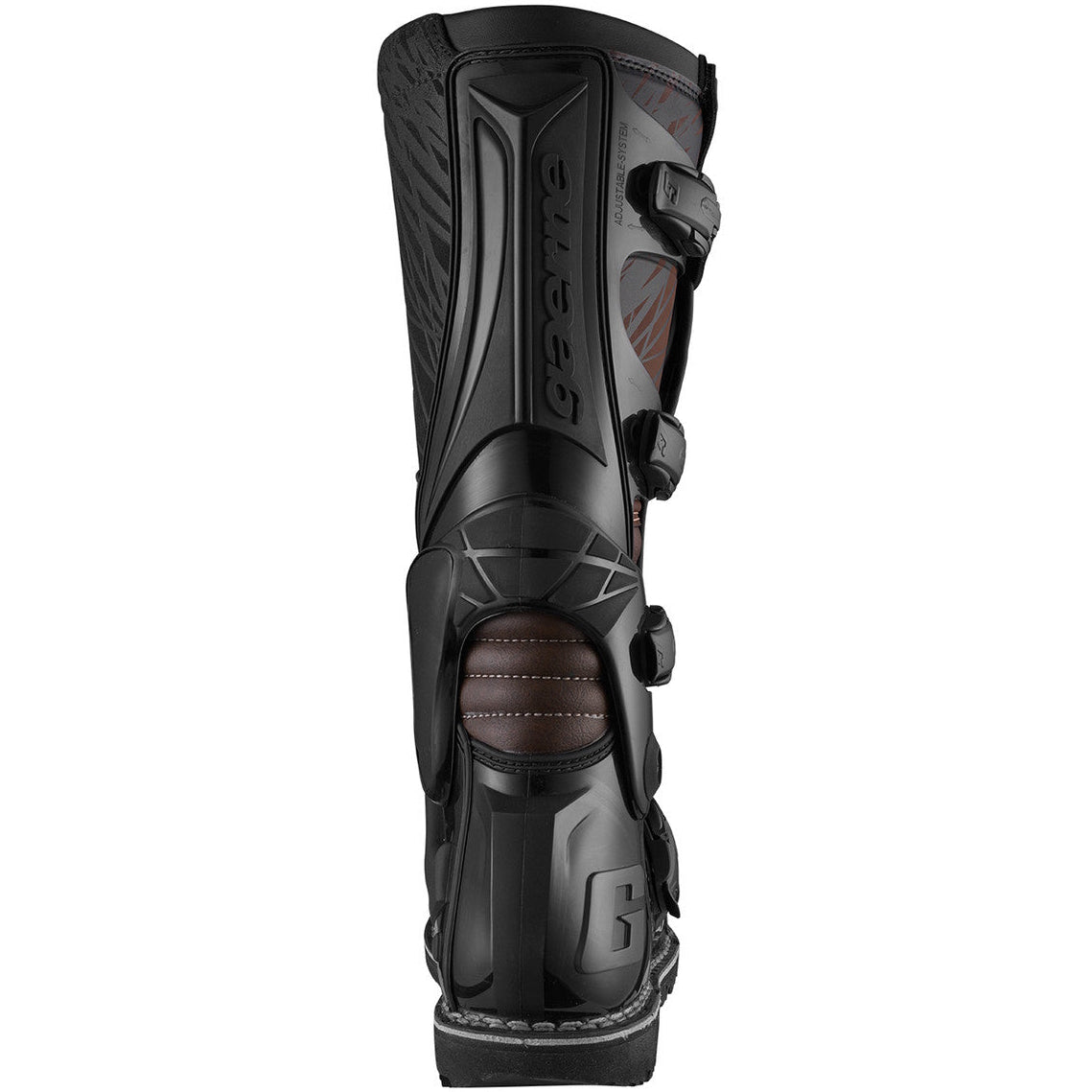 Black protective boot with brand logo on a white background