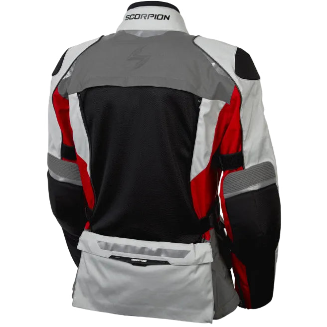Motorcycle jacket with Scorpion branding on a white background