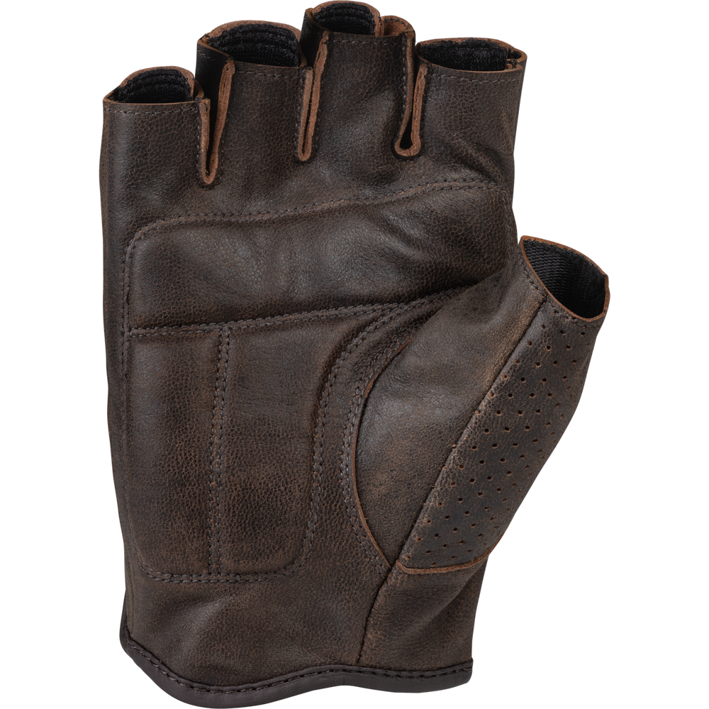 Brown leather glove on a white background