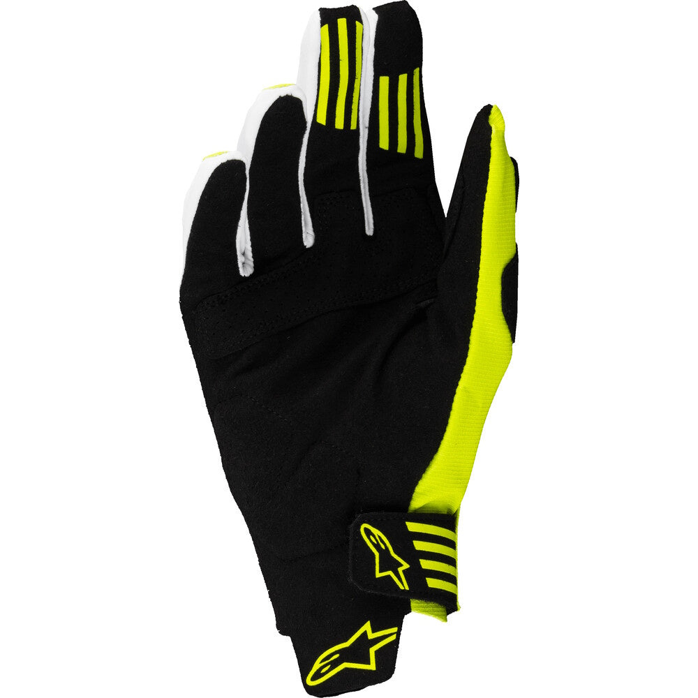 Black and yellow glove with a star logo on a white background