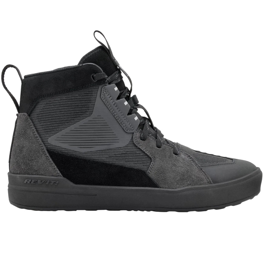 Black high-top Motorcycle riding sneaker on a white background