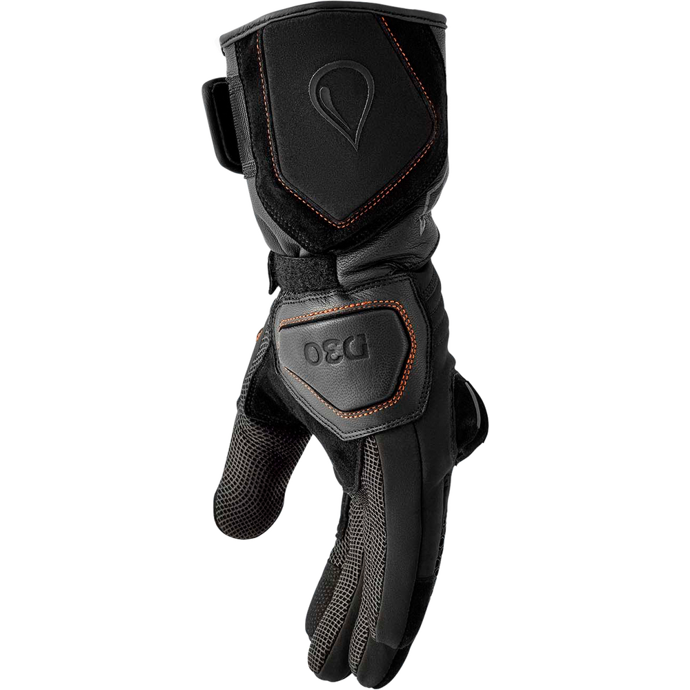 Black glove with brand logo on a white background
