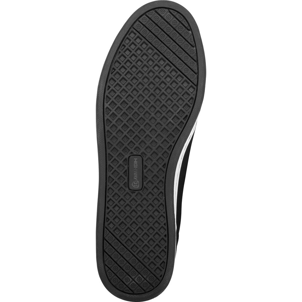 The black textured rubber outsole of a shoe, showing a diamond-pattern tread and a small 'Cruiser' brand badge, isolated on a white background.