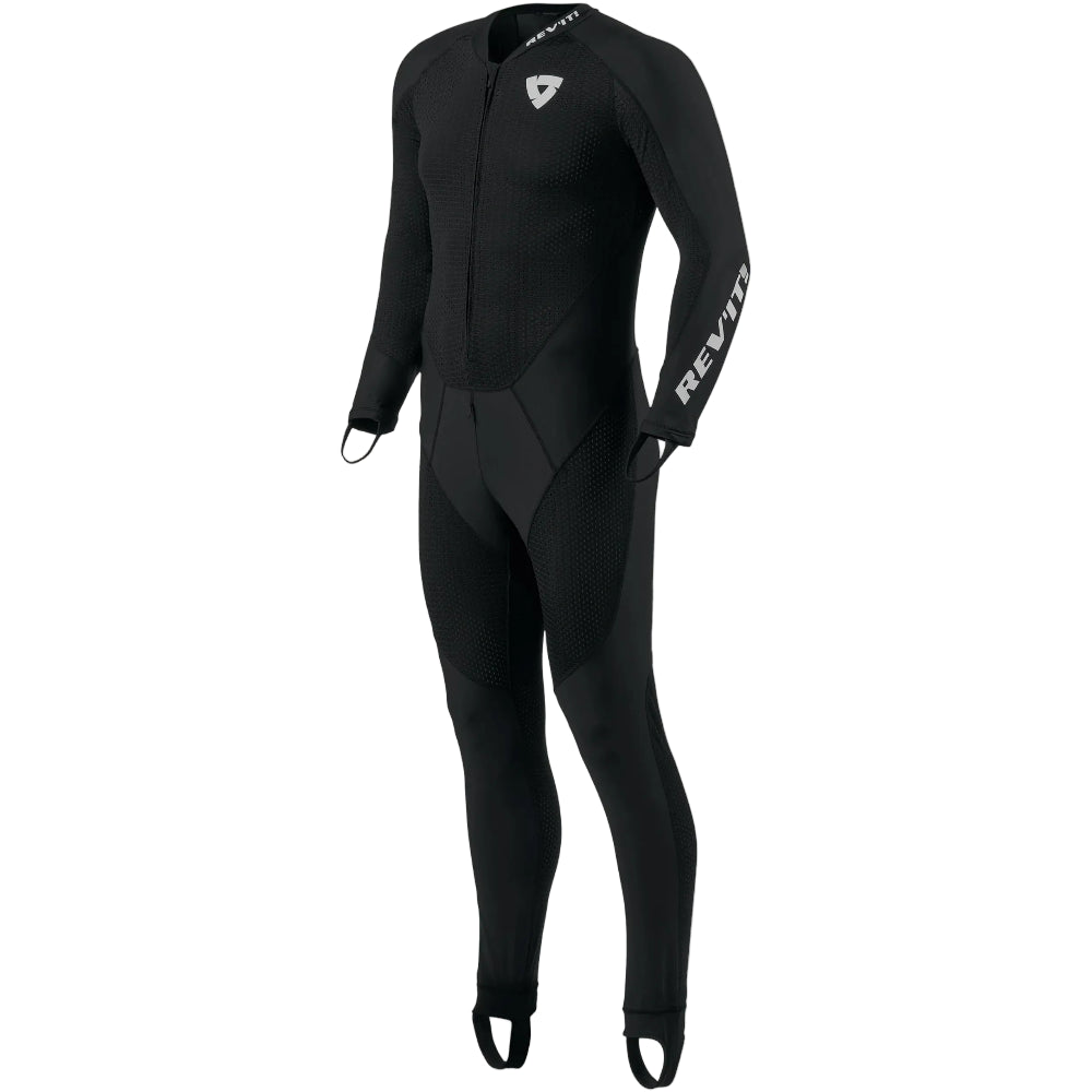 Highly ventilated, moisture-wicking, premium, one-piece base layer for track riders 