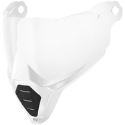 Clear motorcycle helmet shield on a white background