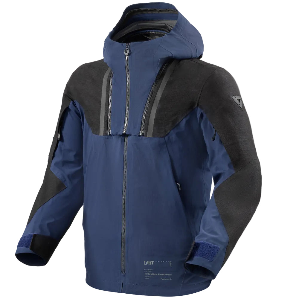Blue and black jacket on a white background