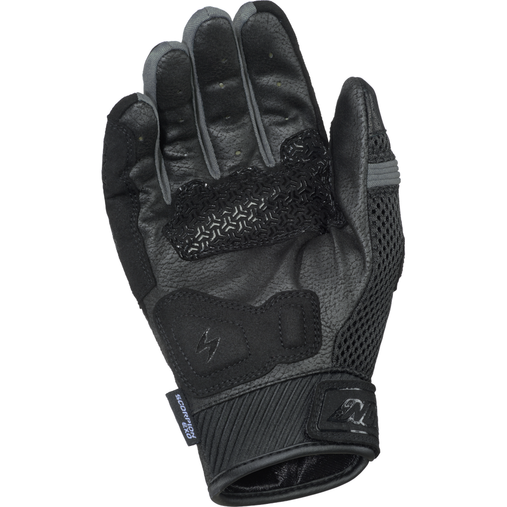 Black tactical glove with mesh accents on a white background