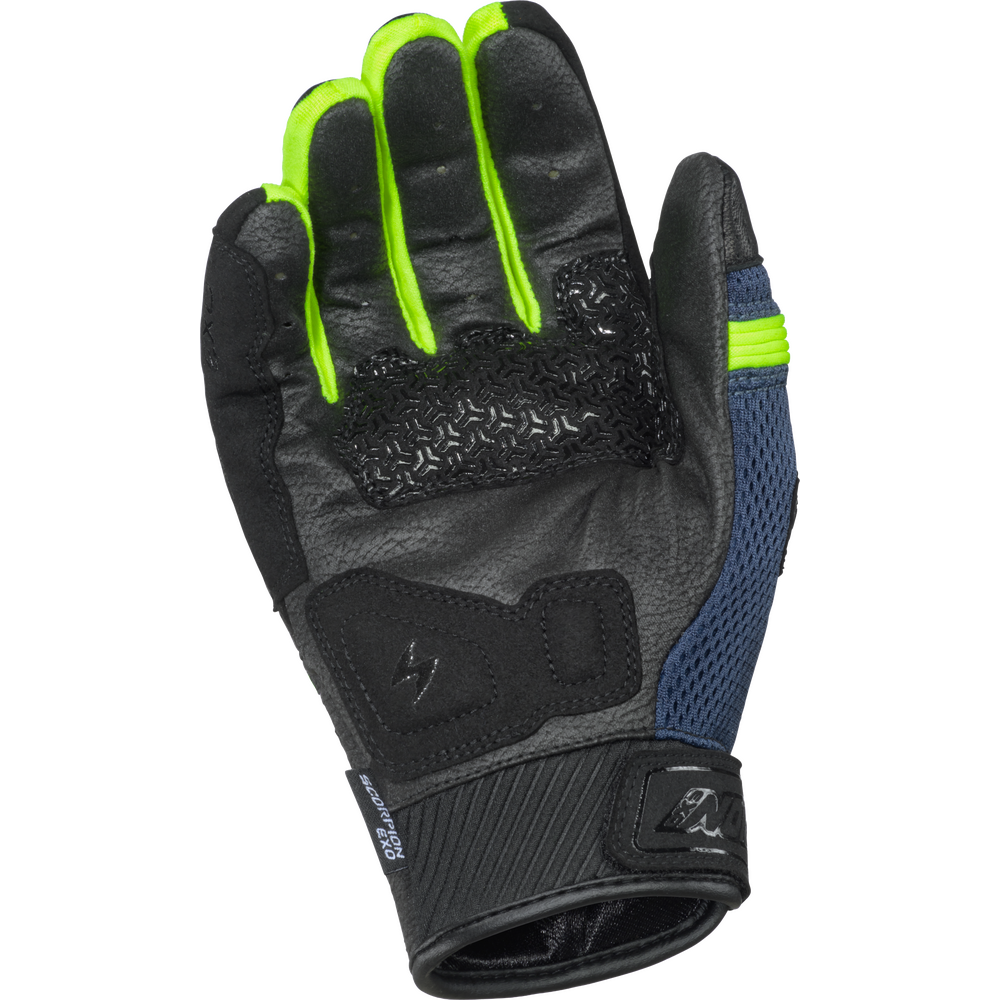 Black glove with green accents on a white background