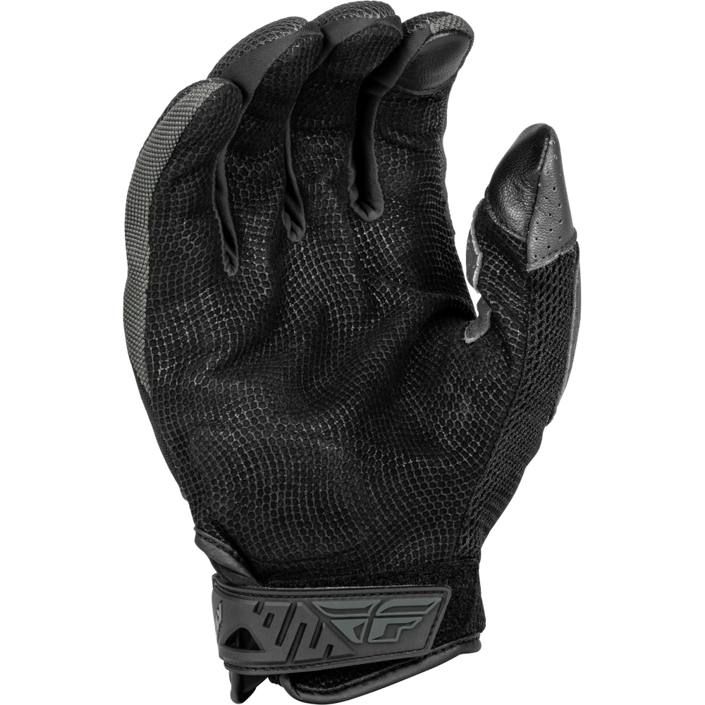 Black glove with mesh design on a white background