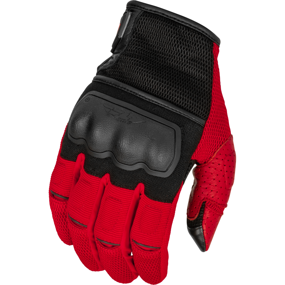Red and black glove on a white background