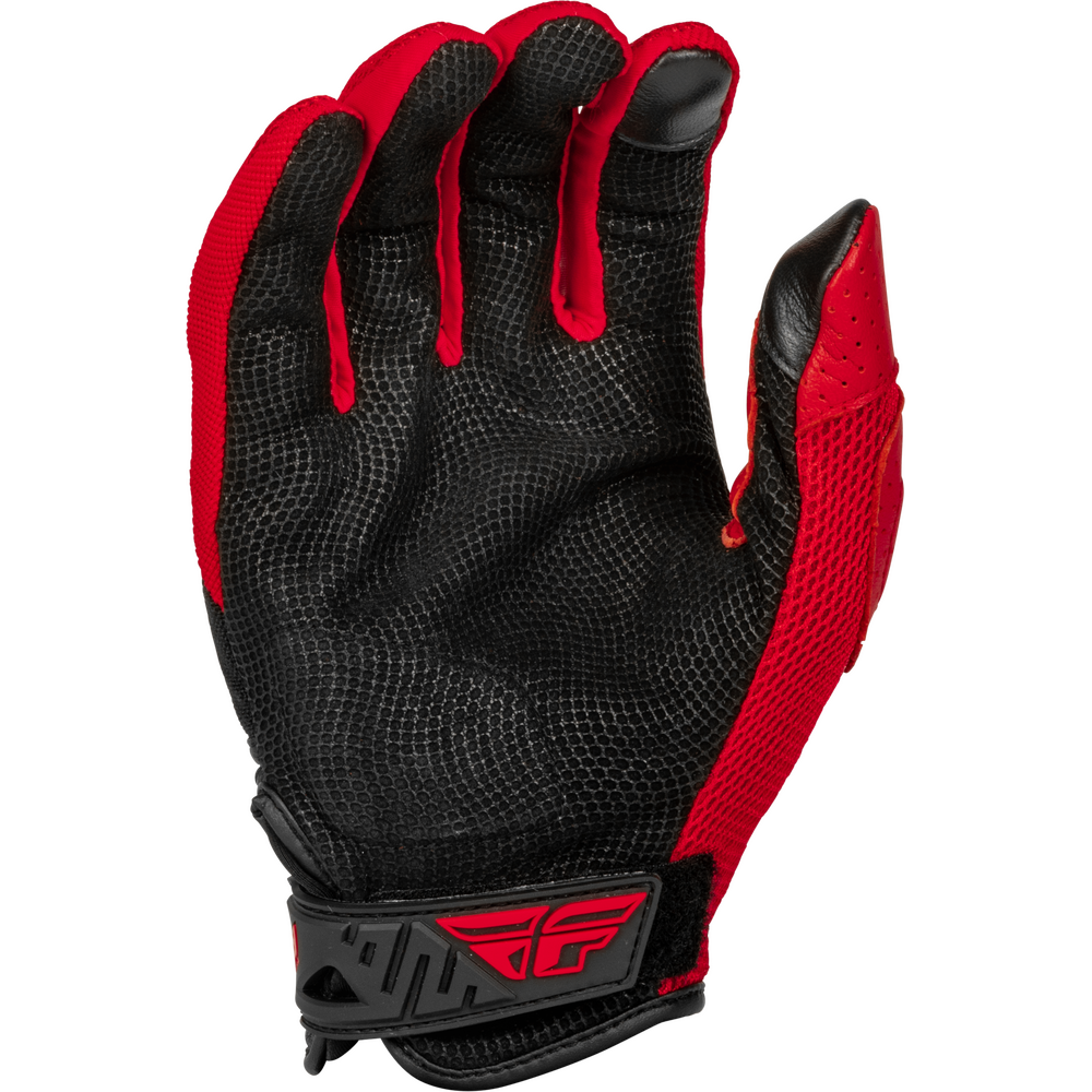 Black and red glove with a brand logo on a white background