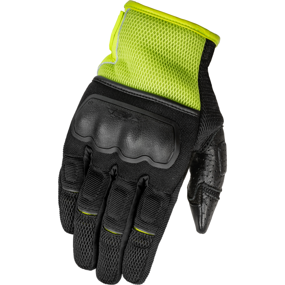 Black and yellow glove on a white background