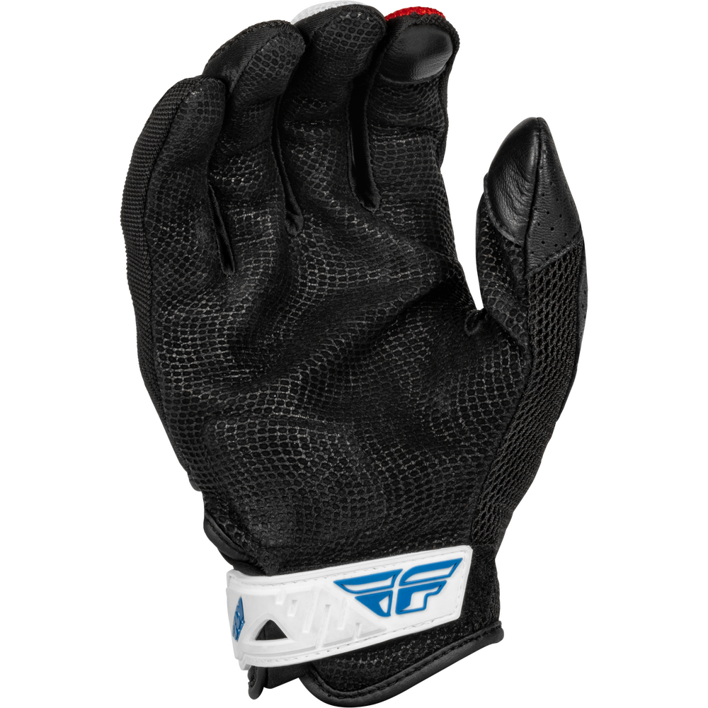 Black glove with a brand logo on a white background