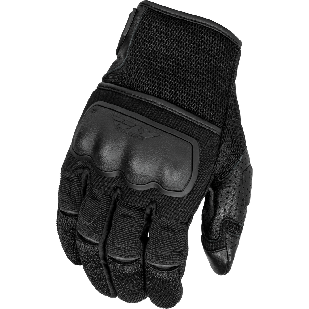 Black tactical glove on a white background