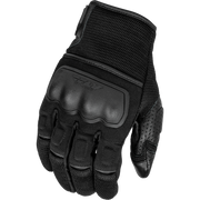 Black tactical glove on a white background