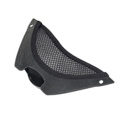 Black mesh archery sight on a white background