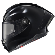 Black motorcycle helmet on a white background