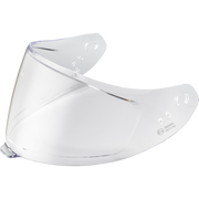 Clear face shield on a white background
