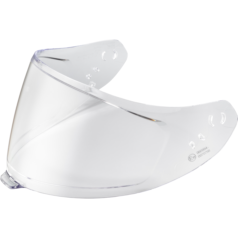 Clear face shield on a white background