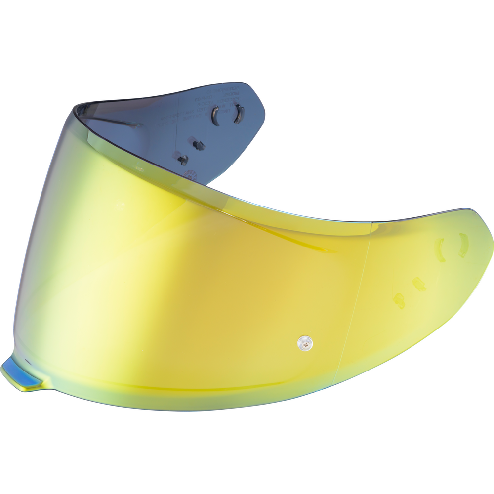 Yellow motorcycle visor on a white background