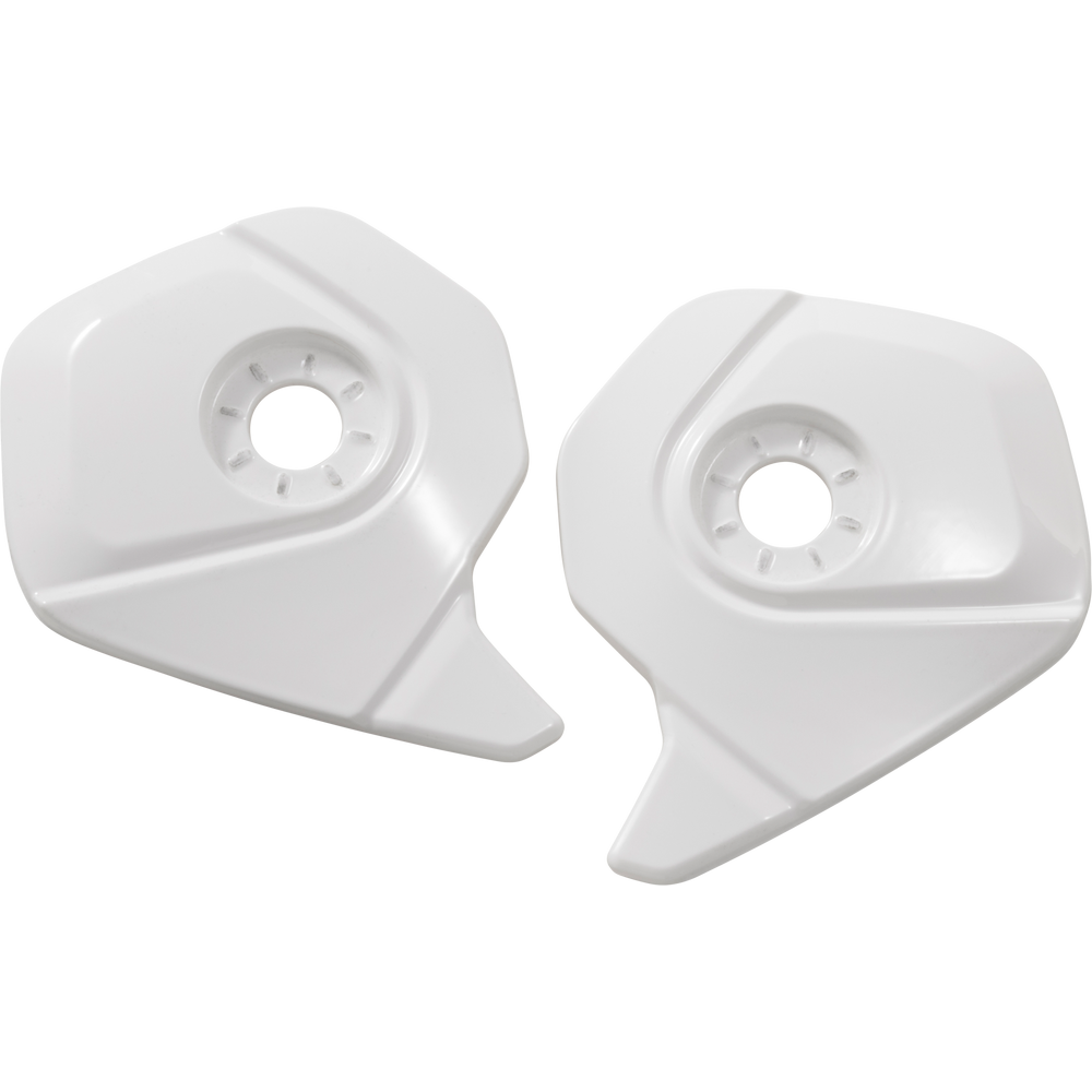 A pair of white plastic motorcycle tank covers or fairings, shown on a plain white background.