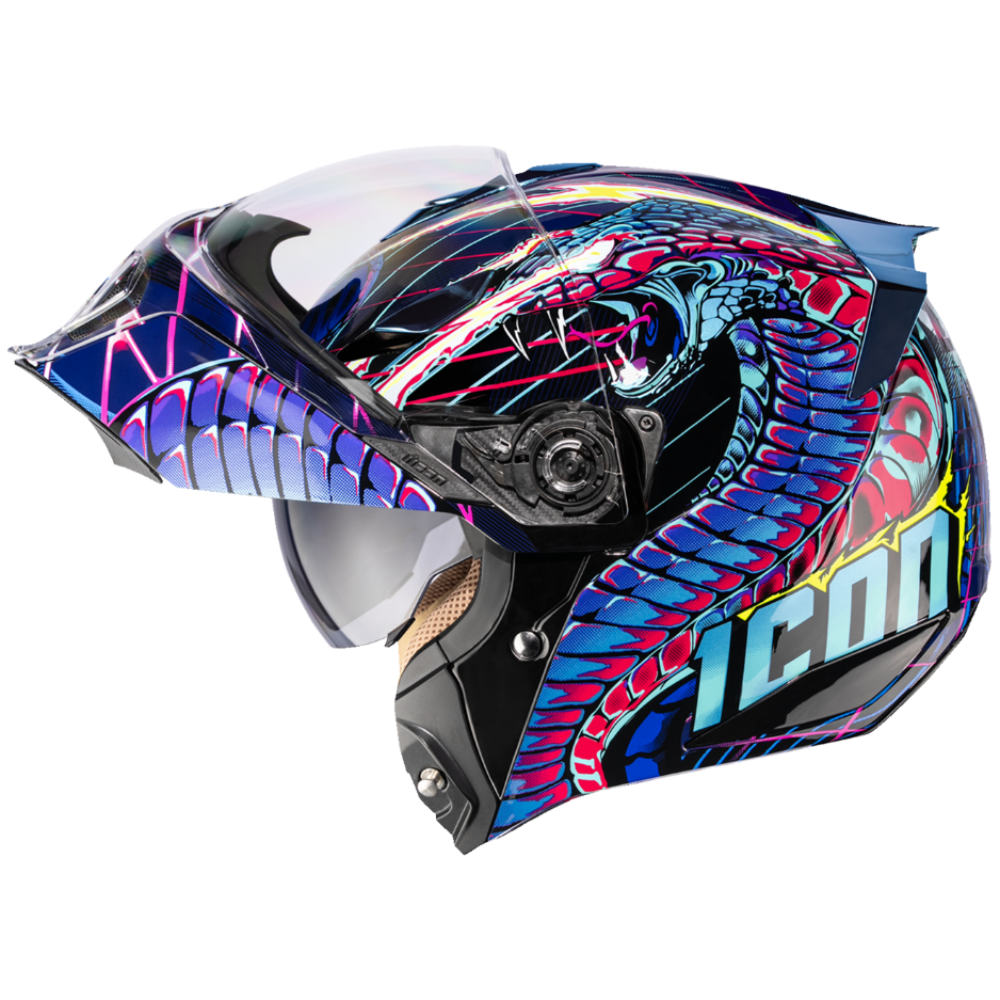 ICON Threshold Synthwave Lazer Cobra Modular Helmet