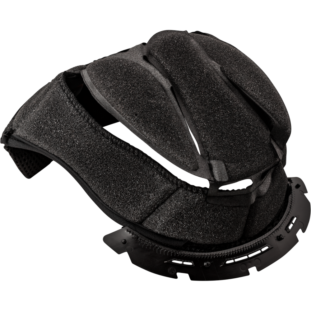 Black protective Helmet Liner padding with adjustable straps and a mounting bracket, shown on a plain white background.