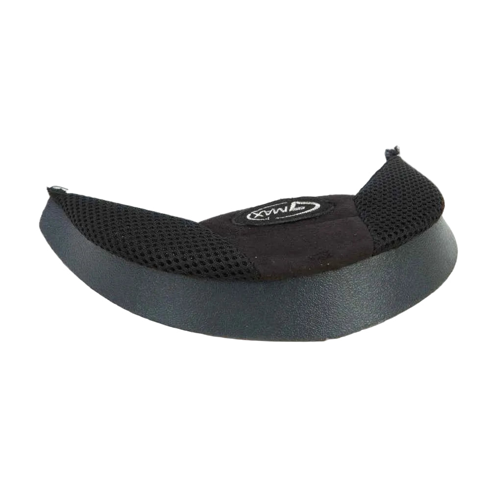Black visor with mesh design on a white background
