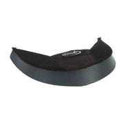 Black visor with mesh design on a white background