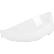 Clear motorcycle visor on a white background