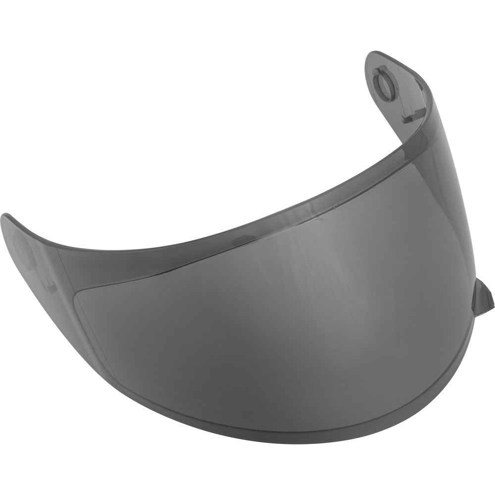 Gray motorcycle helmet visor on a white background