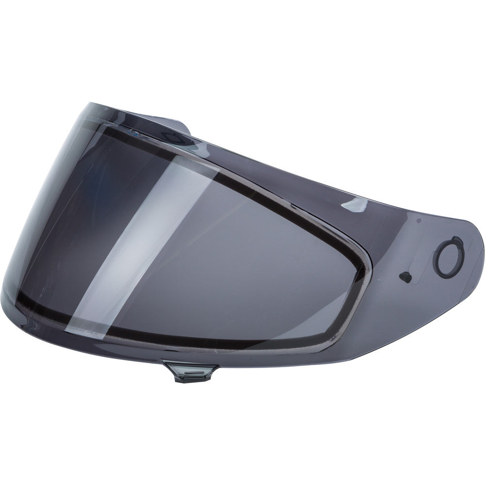 Motorcycle helmet visor on a white background
