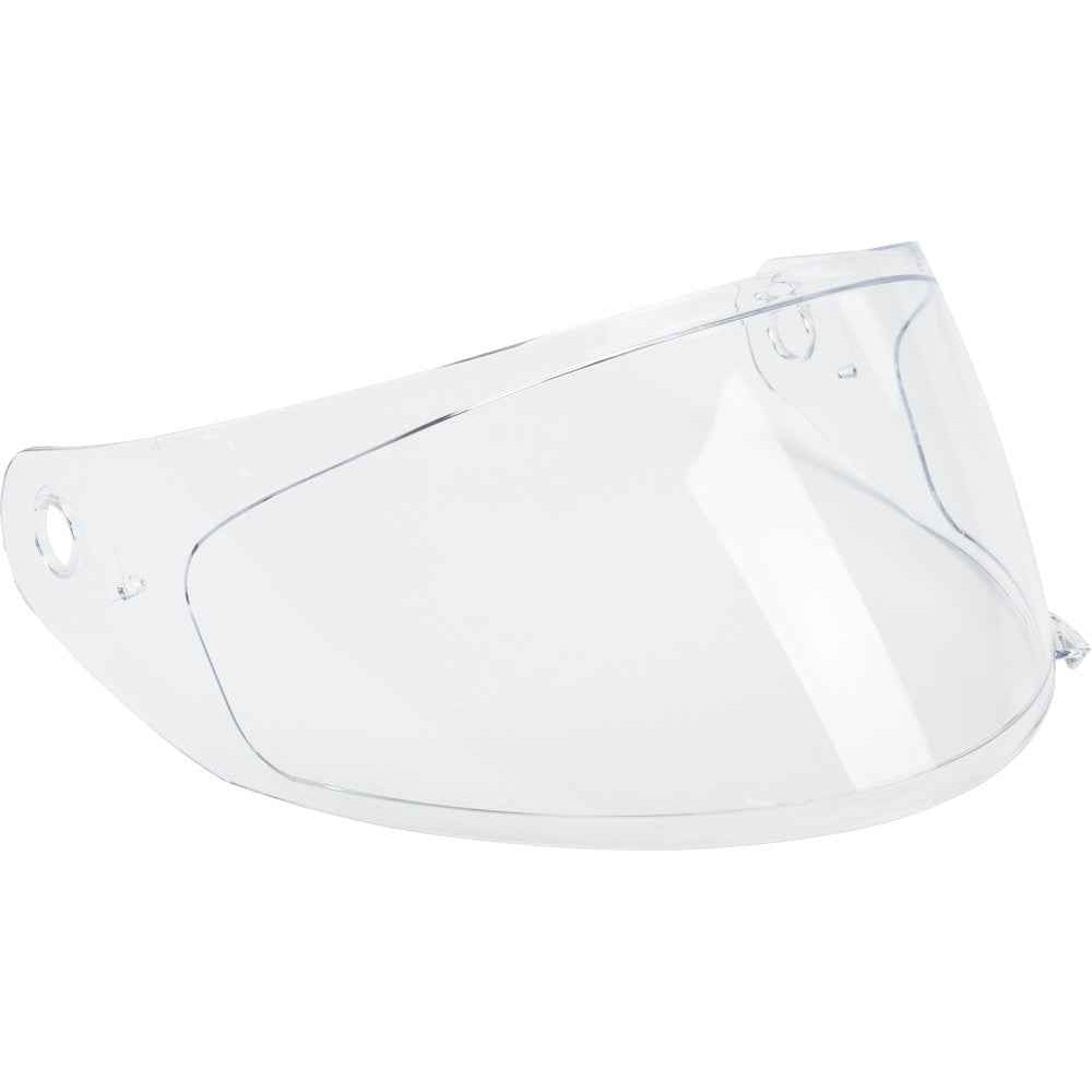 Clear face shield on a white background