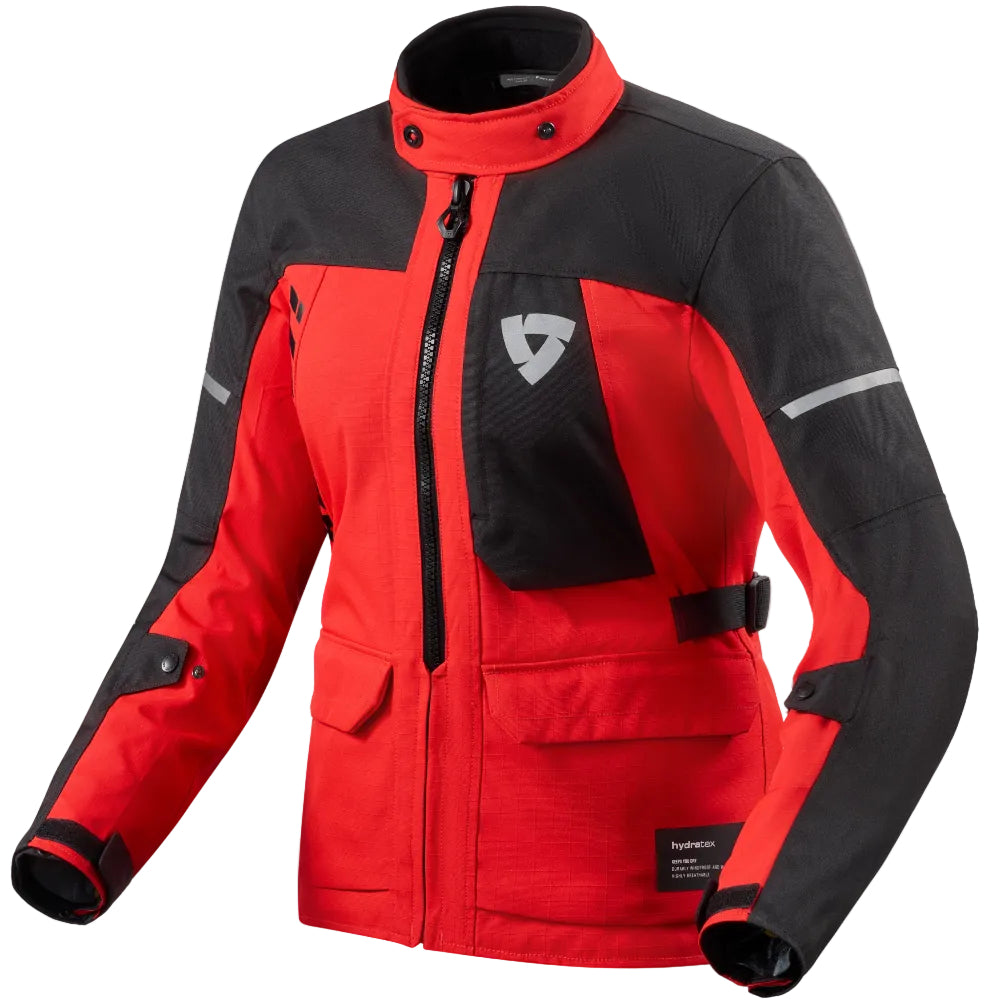 Red and black jacket on a white background