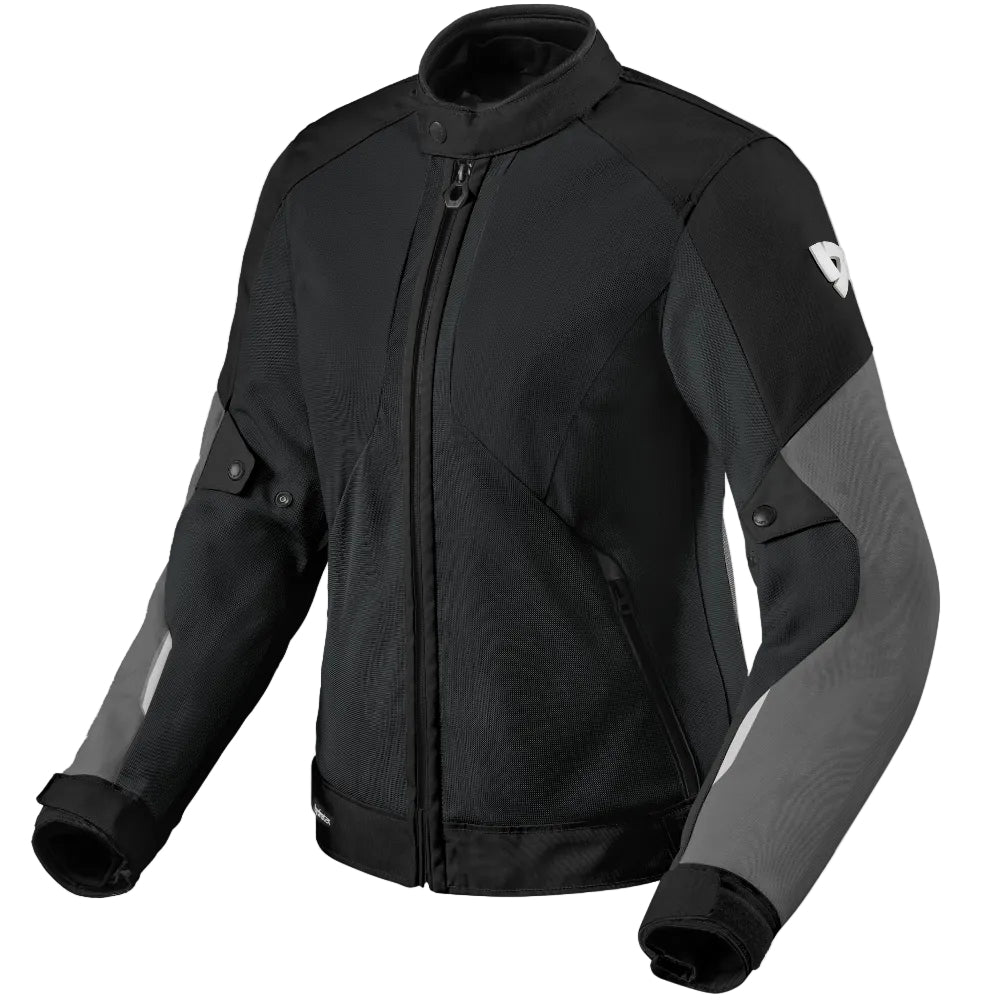 Black and gray jacket on a white background
