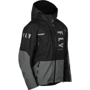 Black and gray jacket with 'Fly' branding on a white background
