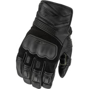 Black motorcycle glove on a white background