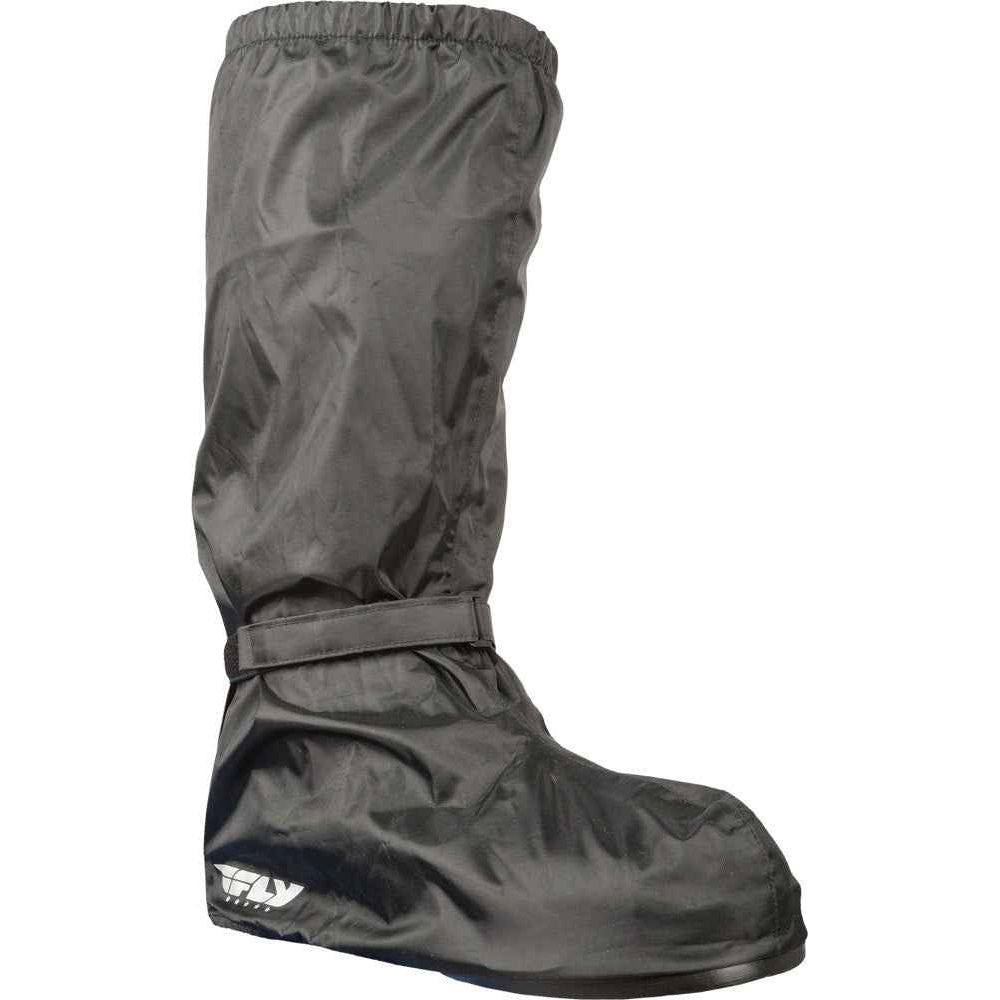Black rain boot cover on a white background