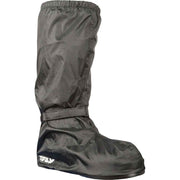 Black rain boot cover on a white background