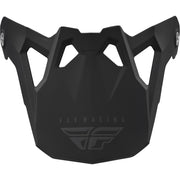 Black helmet visor with Fly Racing logo on a white background