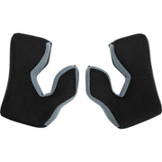 Pair of black and gray cheek pads on a white background