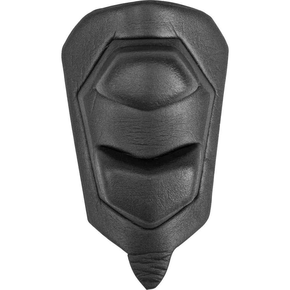 Black protective gear piece on a white background