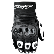 Black motorcycle glove with RST branding on a white background