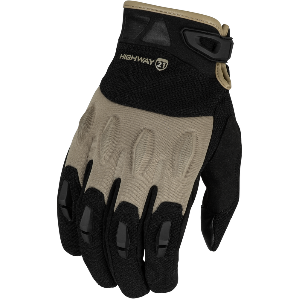 Black and beige glove with 'Highway 21' branding on a white background