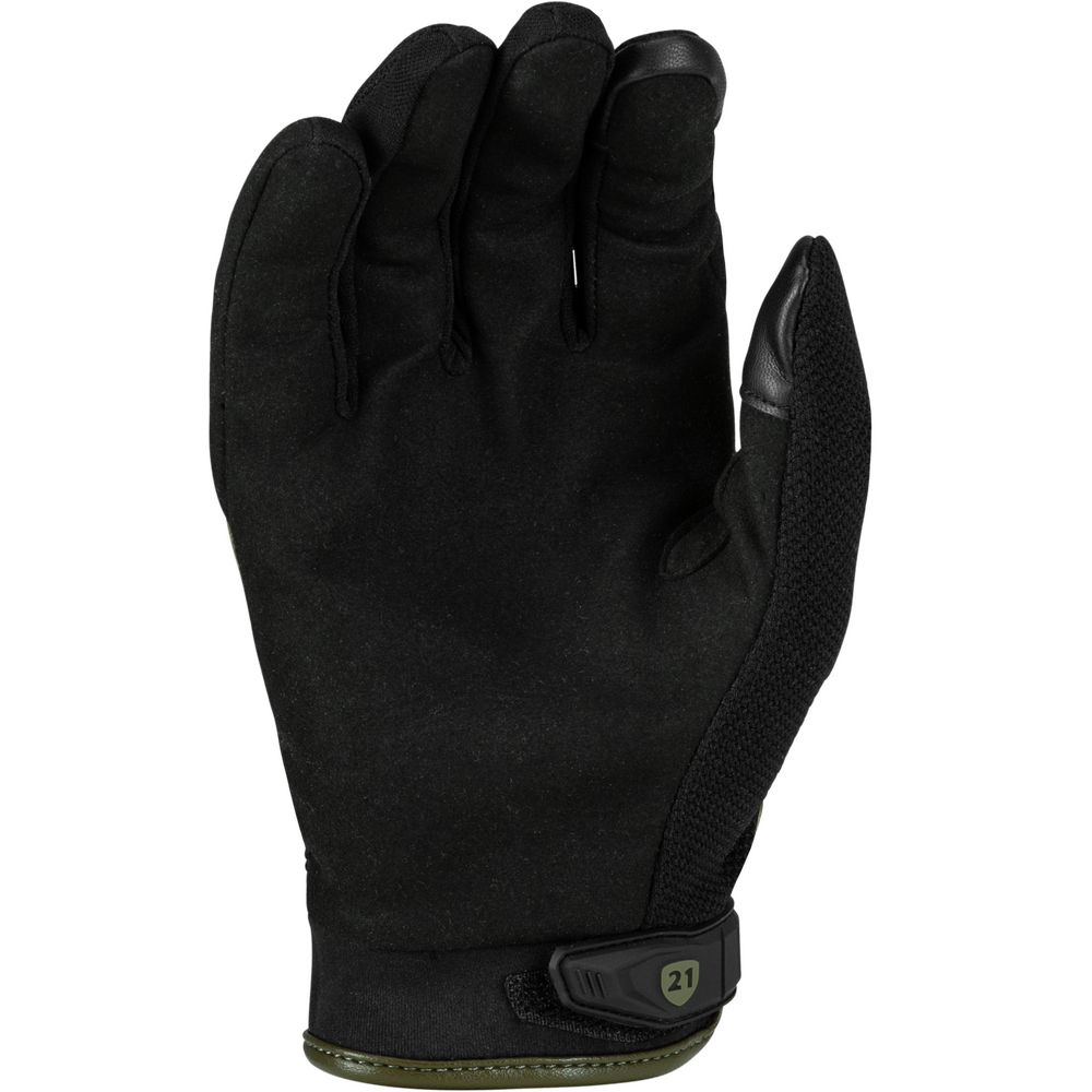 Black tactical glove on a white background