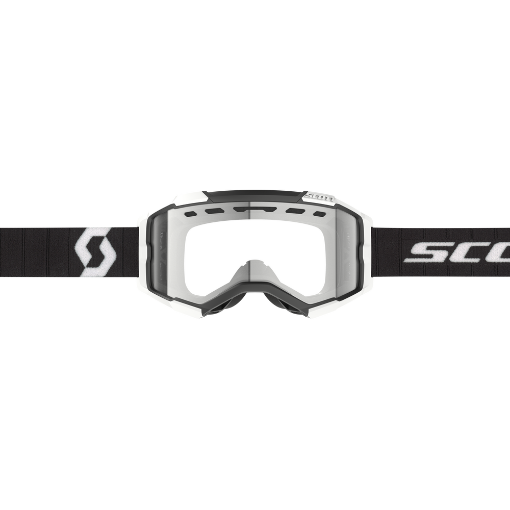 Scott goggles with clear lens on a white background