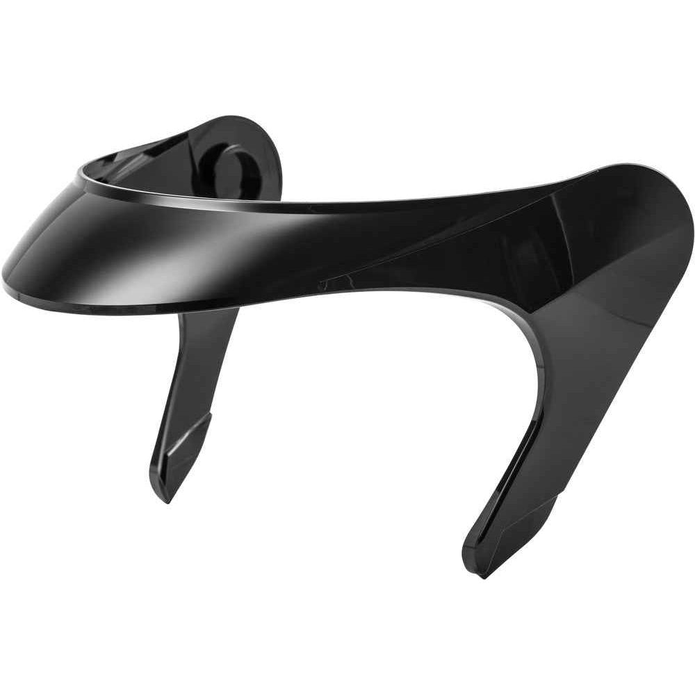 Black motorcycle headlight guard on a white background